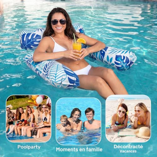 Thumbnail 6 de Elidepe Bouee Piscine 4 en 1 — Matelas gonflable 2 pièces, chaise longue, hamac et selle de sport