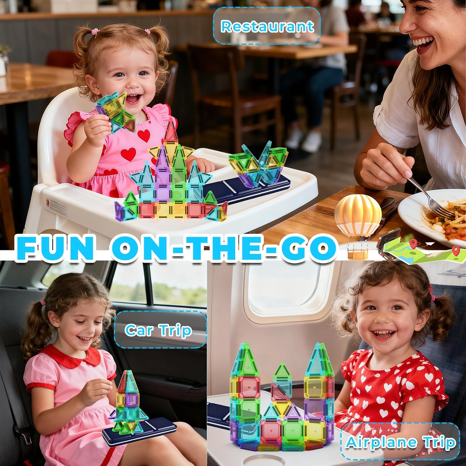Thumbnail 2 de Odjas Mini Magnetic Tiles Travel Set 30pc
