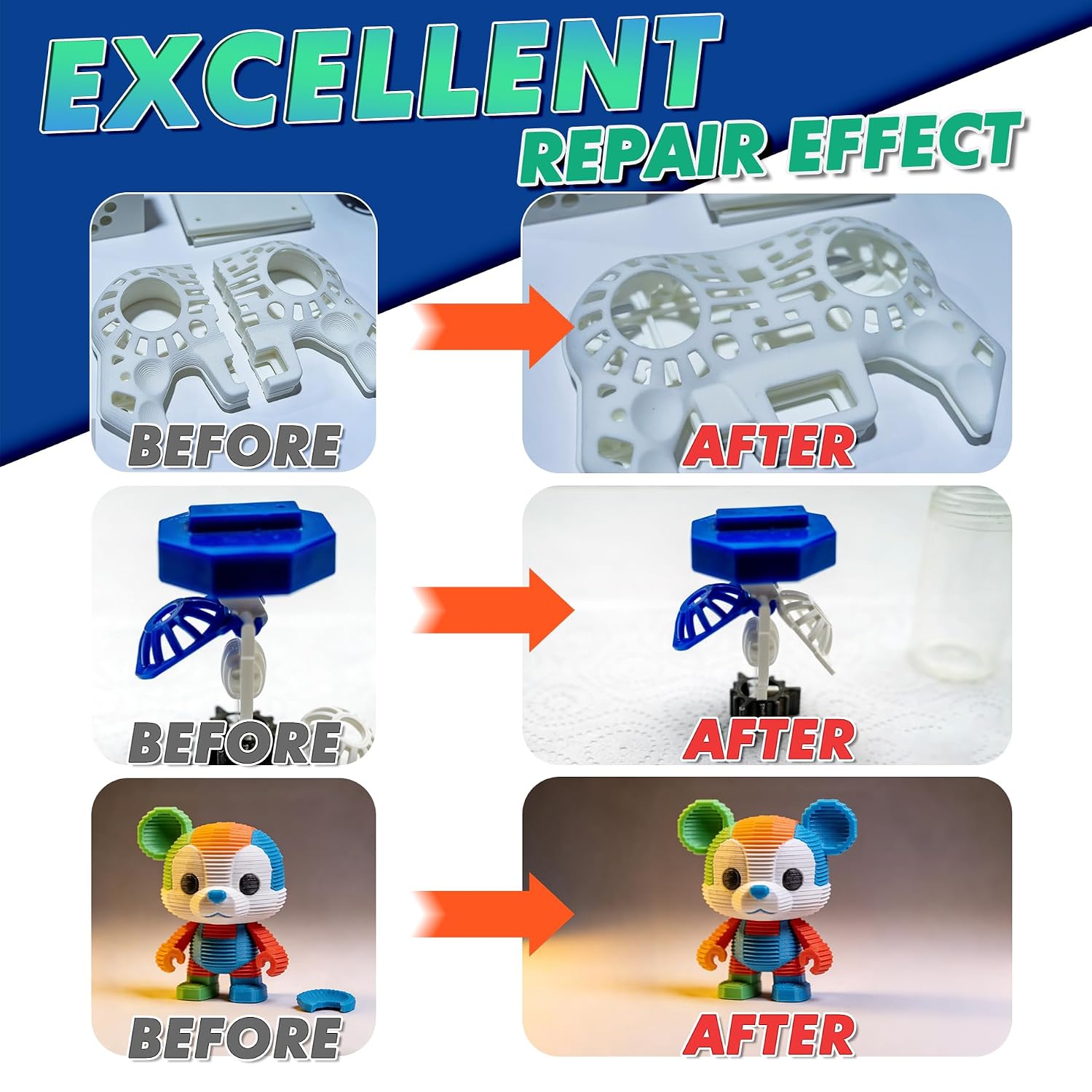 Detalle de 3D Printing Super Glue for PLA, ABS & PETG – Ultra-fast, crystal-clear bonding for 3D prints