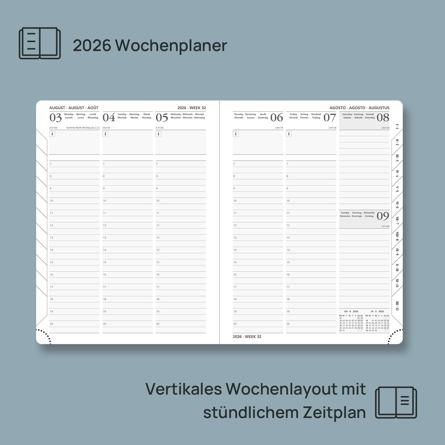 Thumbnail 1 de POPRUN Kalender Wochenplaner 22 x 16,5 cm 📅