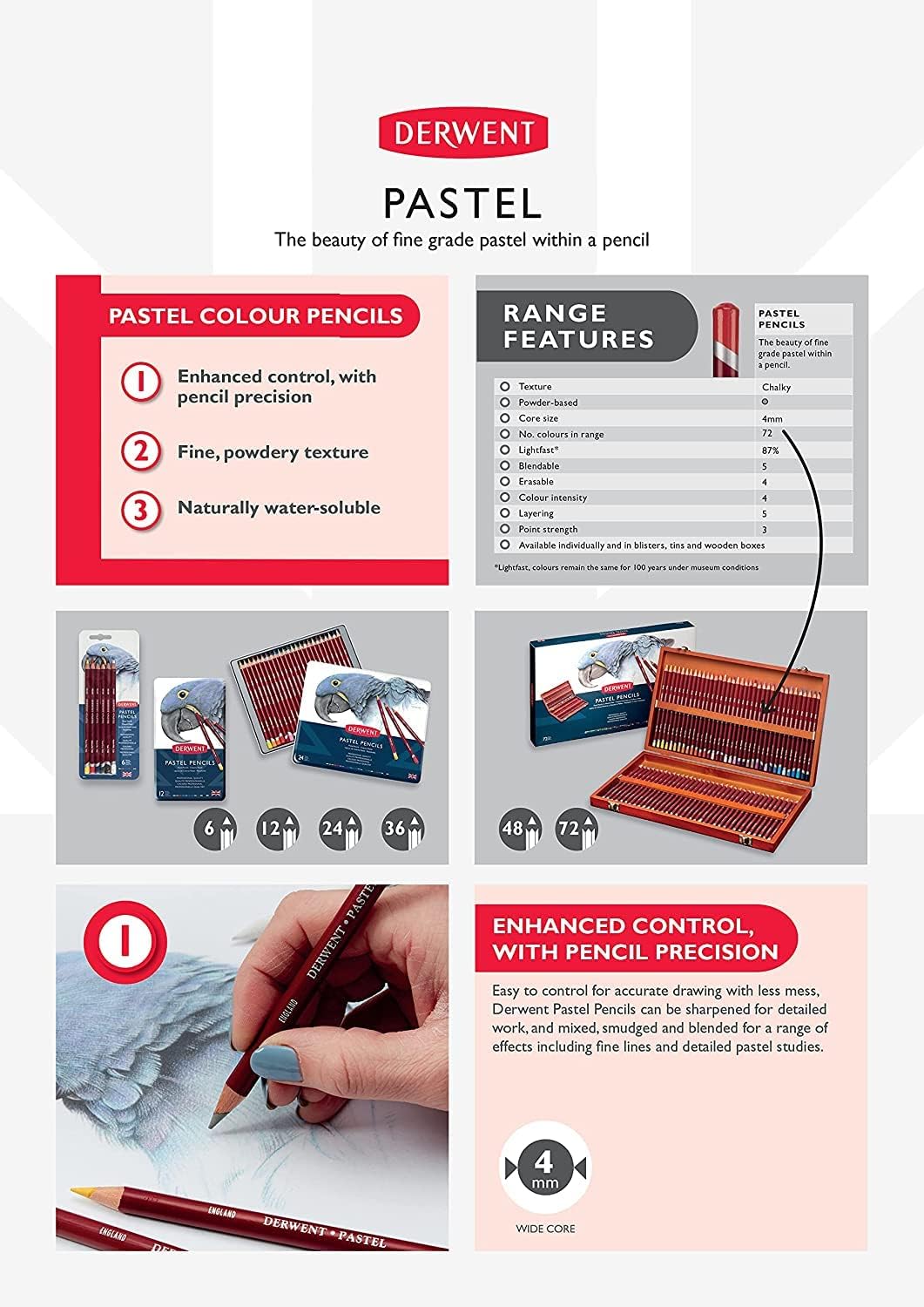 Thumbnail 4 de Derwent Pastel 12 crayons pastels ✏️
