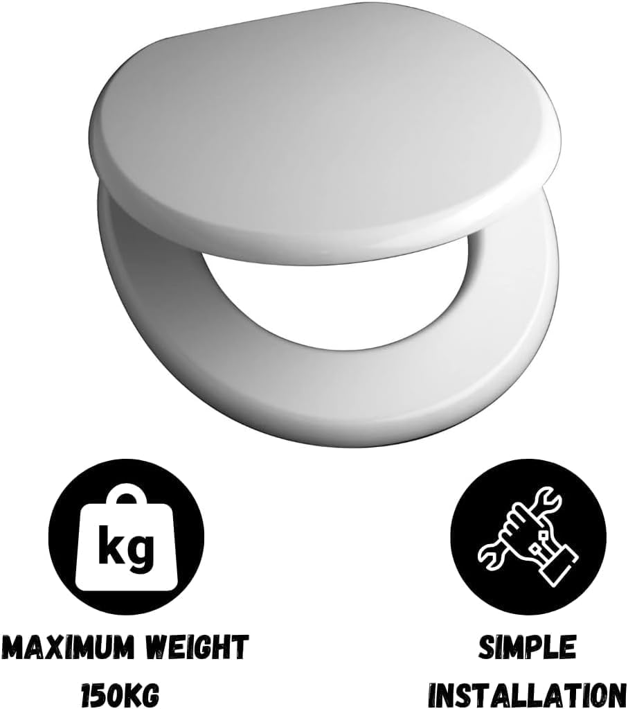 Thumbnail 4 de Marco Paul Interiors White Soft Close Toilet Seat 18" 🚽