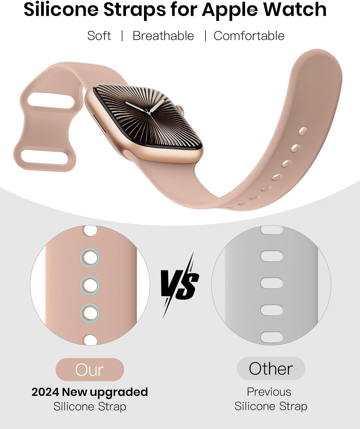 Detalle de Silicone strap for Apple Watch 44 mm