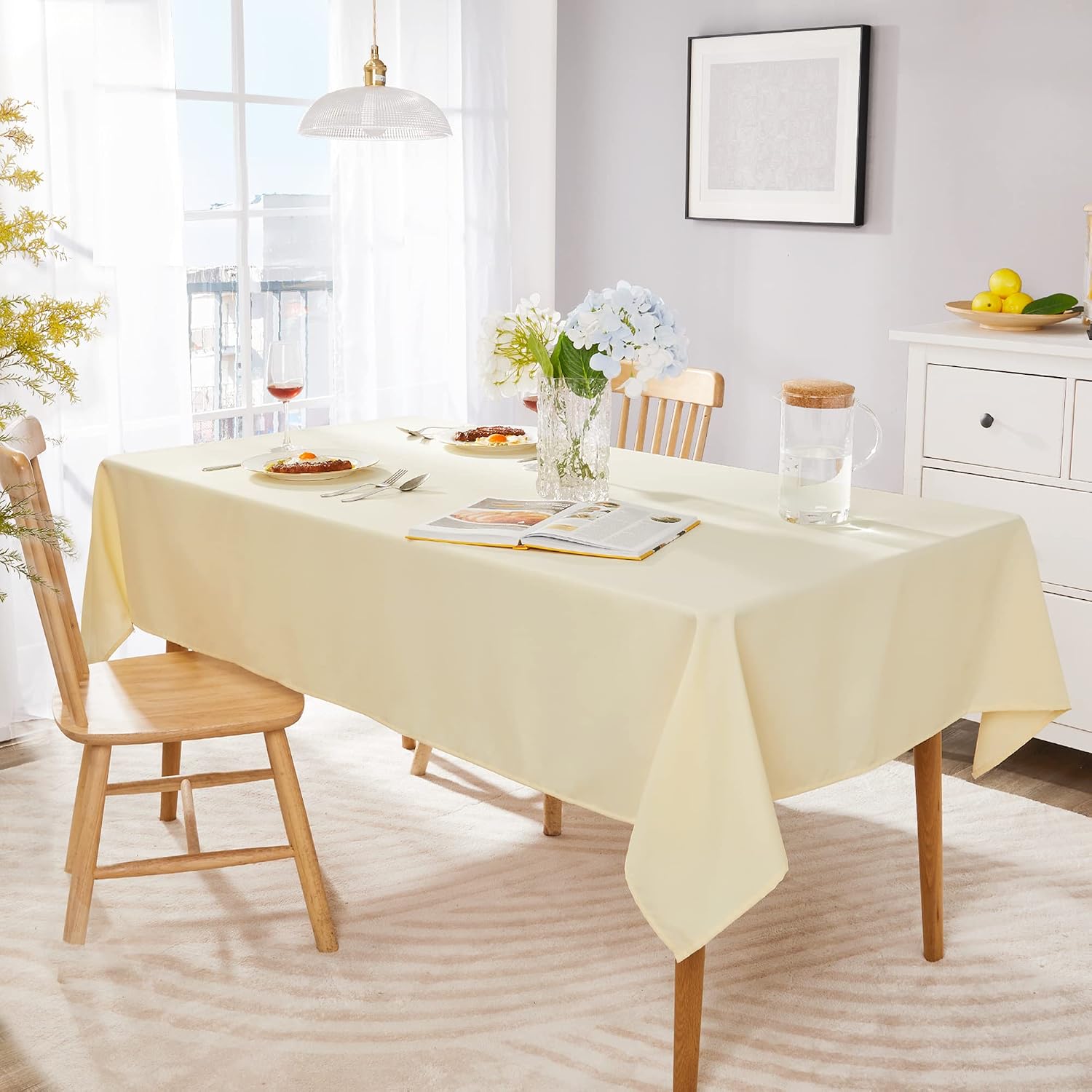 Detalle 2 de Deconovo Nappe Rectangulaire Extérieur Waterproof 130x130 cm – Beige