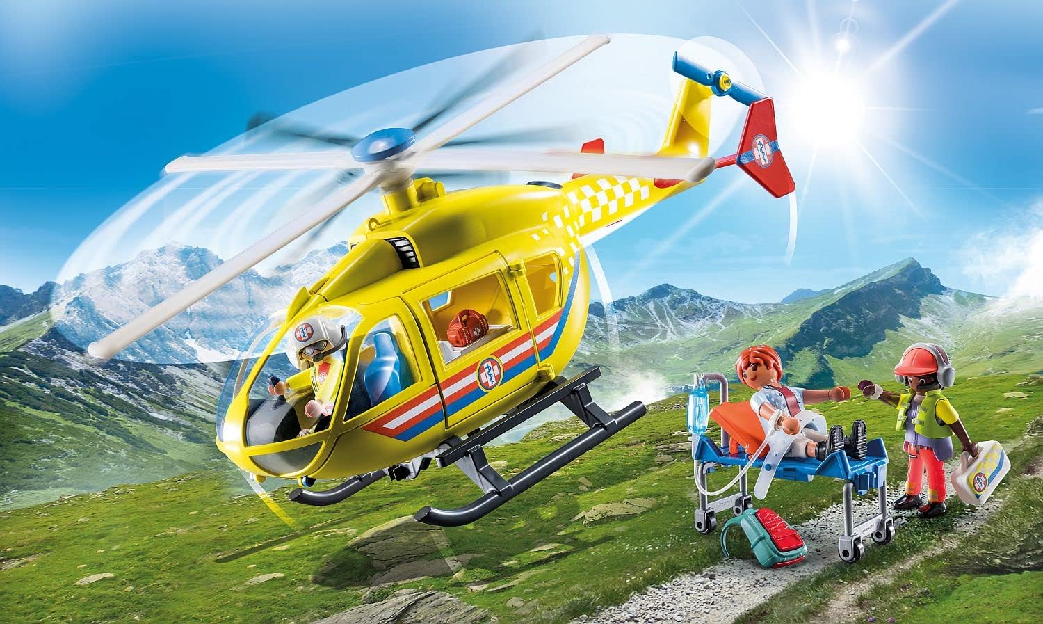Detalle de Playmobil 71203 Hélicoptère de Secours - City Life : intervention en haute montagne dès 4 ans