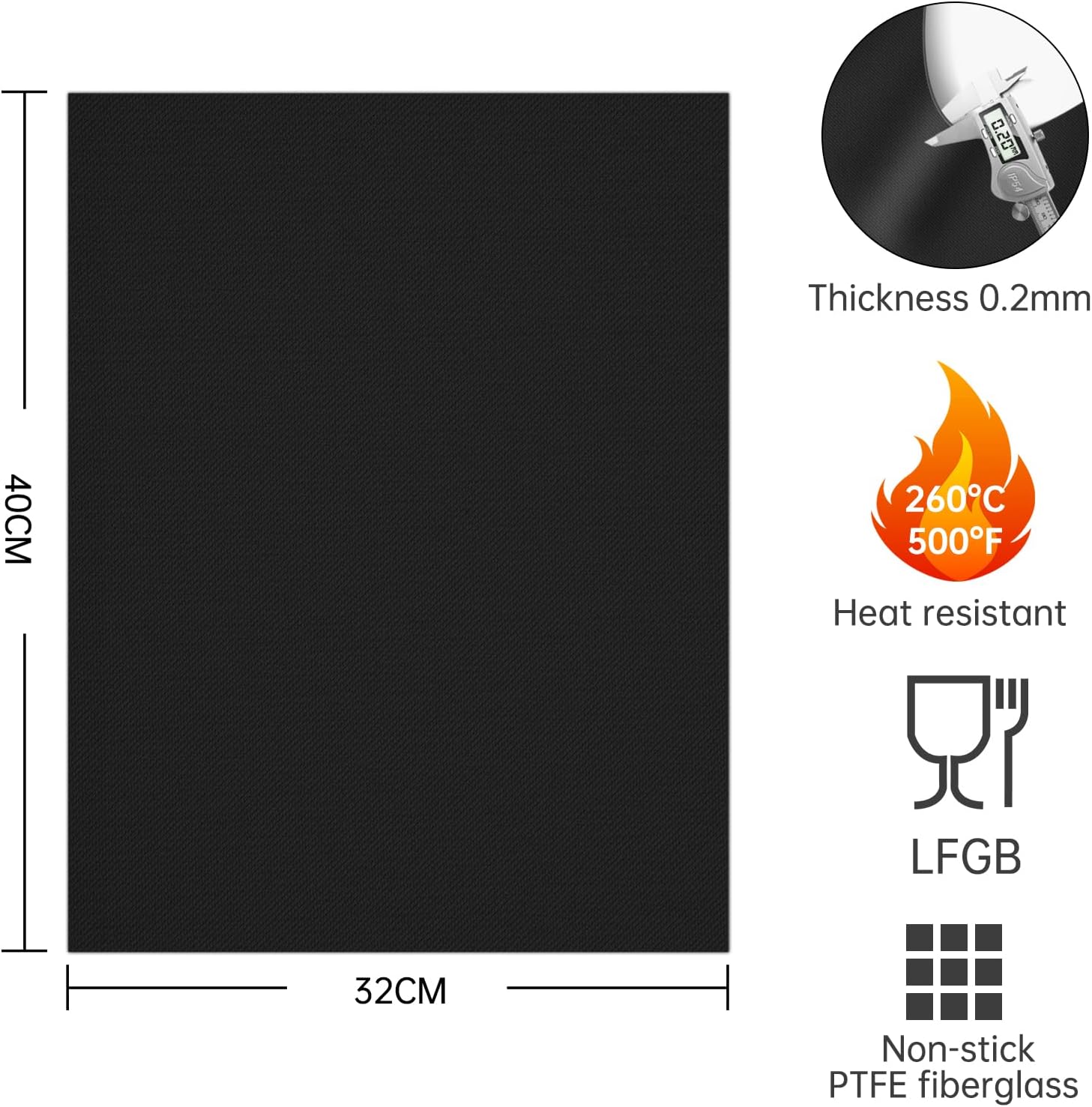 Thumbnail 1 de SPGOOD BBQ Grillmatte 40 x 32 cm 5er Set