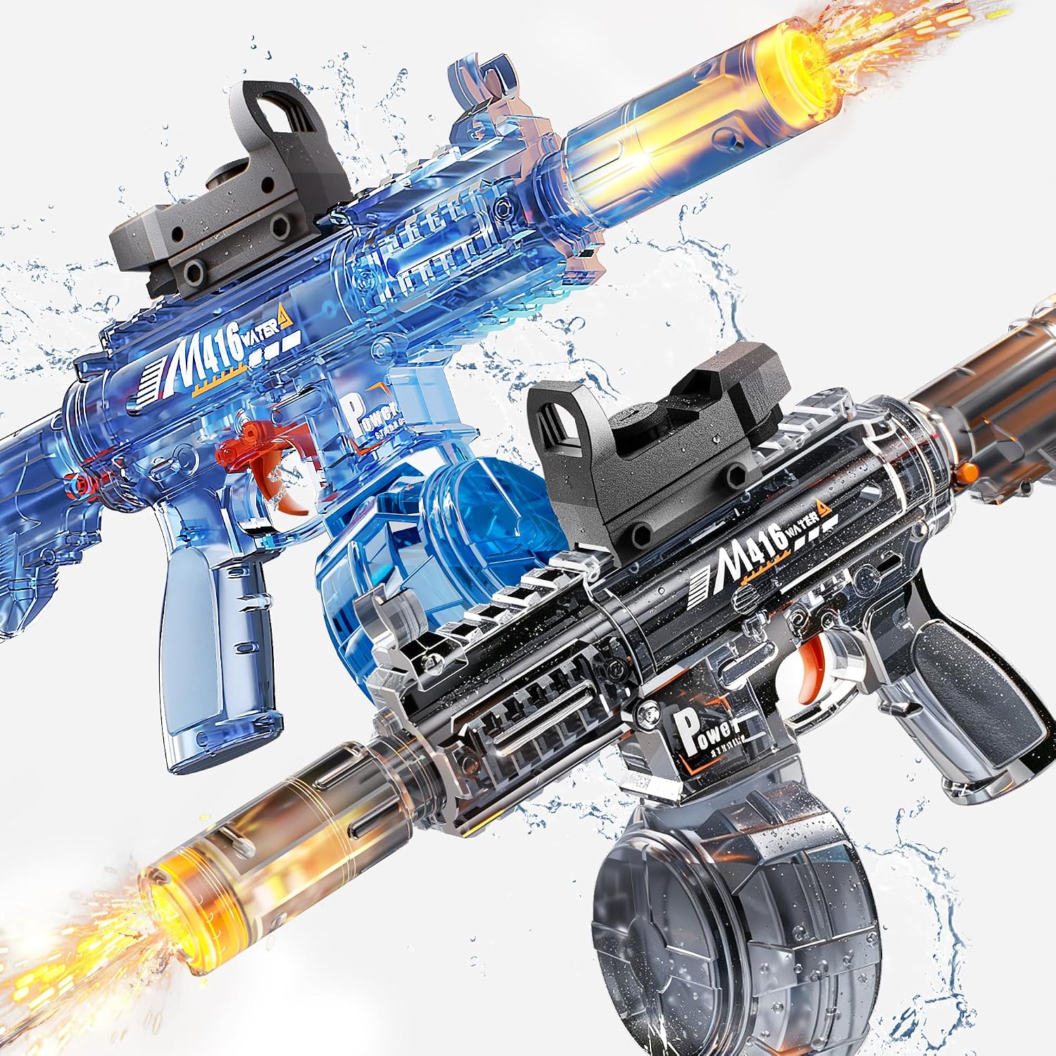 Imagen de 2 Pack Water Gun for Kids with LED Light & 25 ft Range — Large Capacity, No Leak, BPA-Free Squirt Guns en OfertitasTOP