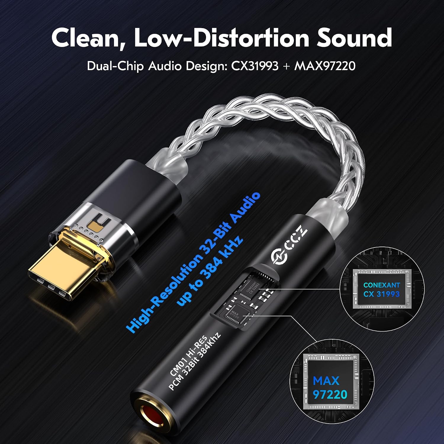 Detalle de KB EAR 2026 USB C DAC with Headphone Amplifier — USB C to 3.5mm Audio Adapter