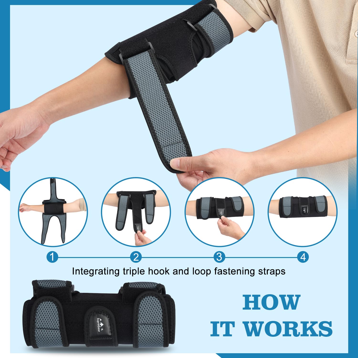 Detalle 2 de supregear EB00000020 Elbow Support, Adjustable Neoprene Splint for Day and Night