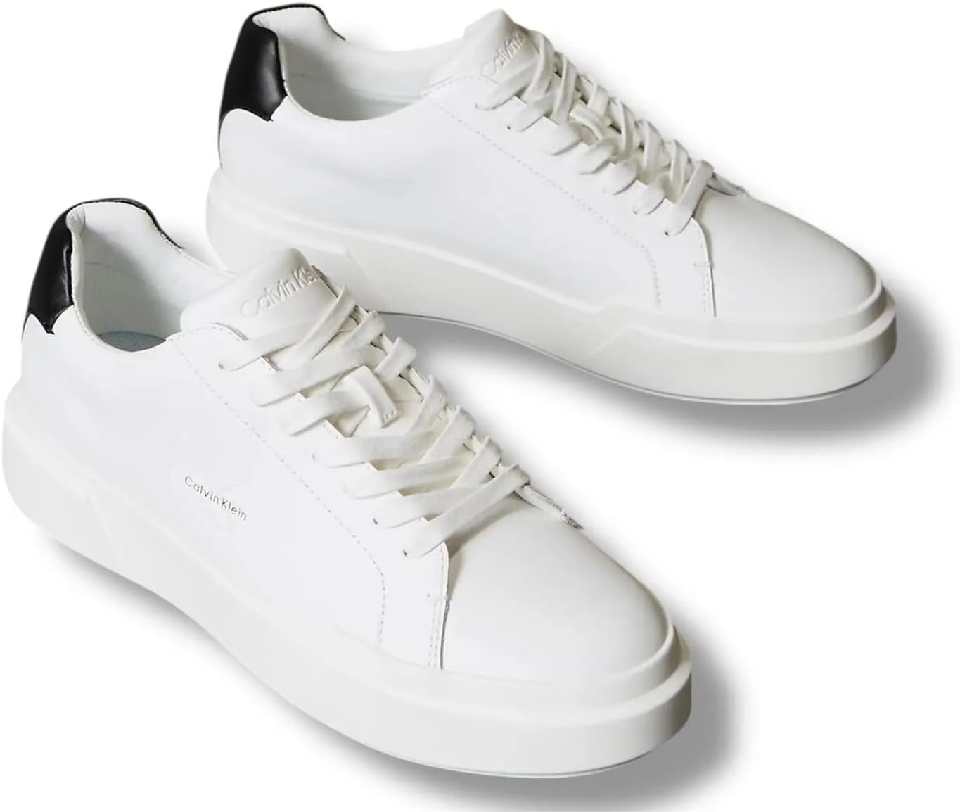 Thumbnail 1 de Calvin Klein Donna Sneakers con Suola Preformata Chunky Laceup in Pelle - Bianco/Black, 40