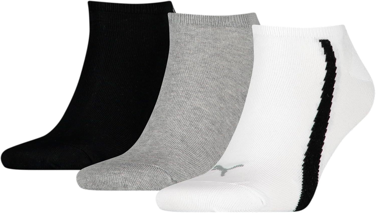 Detalle de PUMA Unisex Sneaker Plain Sock (3er Pack) – flachnahtige Zehennaht, weiche Baumwolle