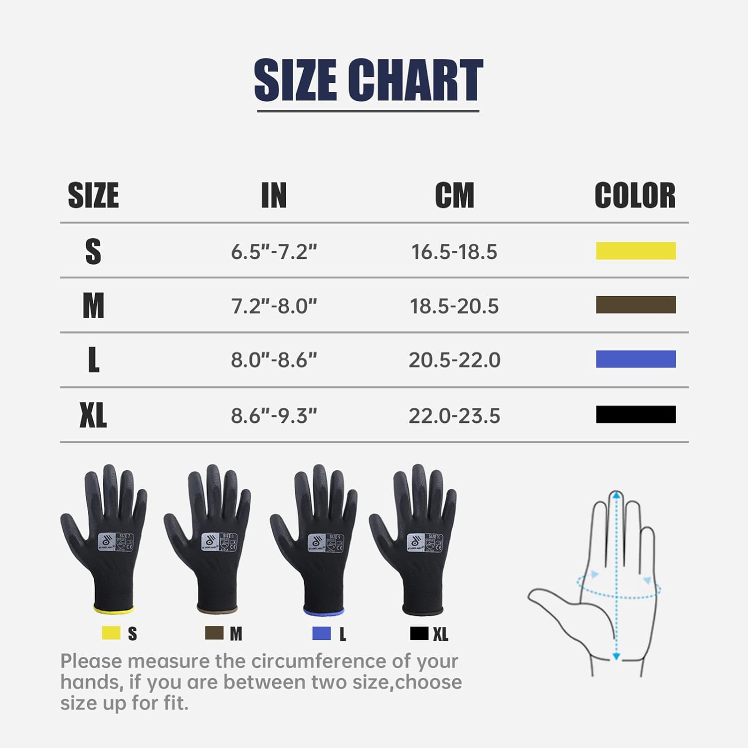 Thumbnail 6 de HANDLANDY PU Coated Nylon Work Gloves 12 Pairs Medium