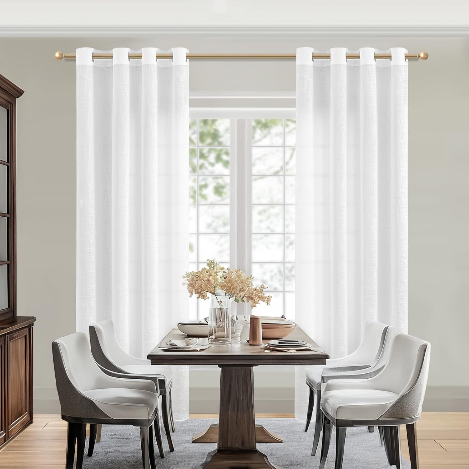 Thumbnail 7 de MRTREES Cortinas Blancas Translucidas Efecto Lino 2 Piezas 🏡