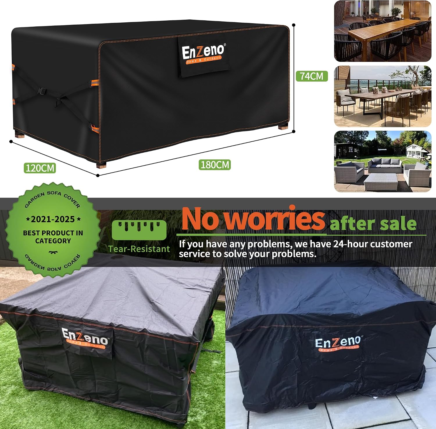 Thumbnail 5 de Enzeno New Upgrade Garden Furniture Cover 180x120x74cm