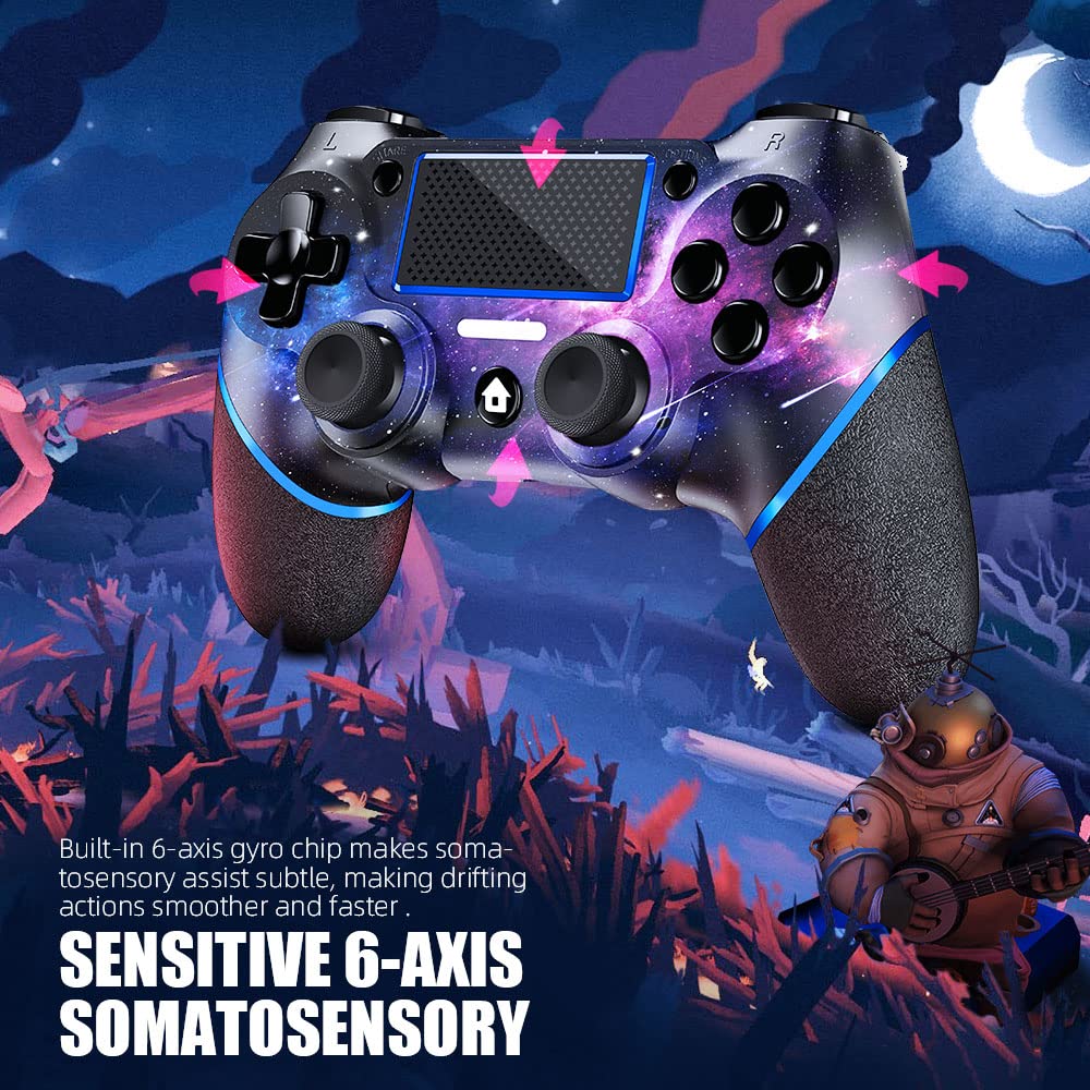 Detalle 2 de AceGamer Wireless Controller for PS4 (Custom Design V2, Galaxy) with 3.5mm Audio Jack