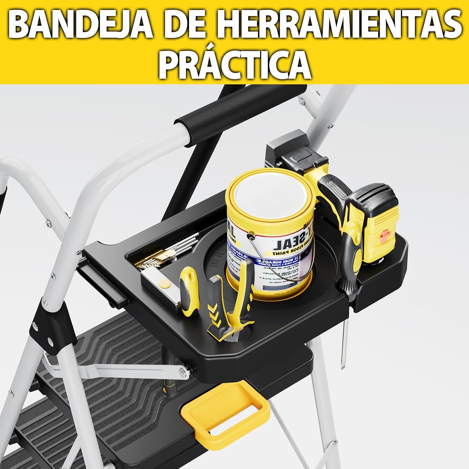 Detalle 2 de KINGRACK Escalera plegable 5 peldaños 150 kg