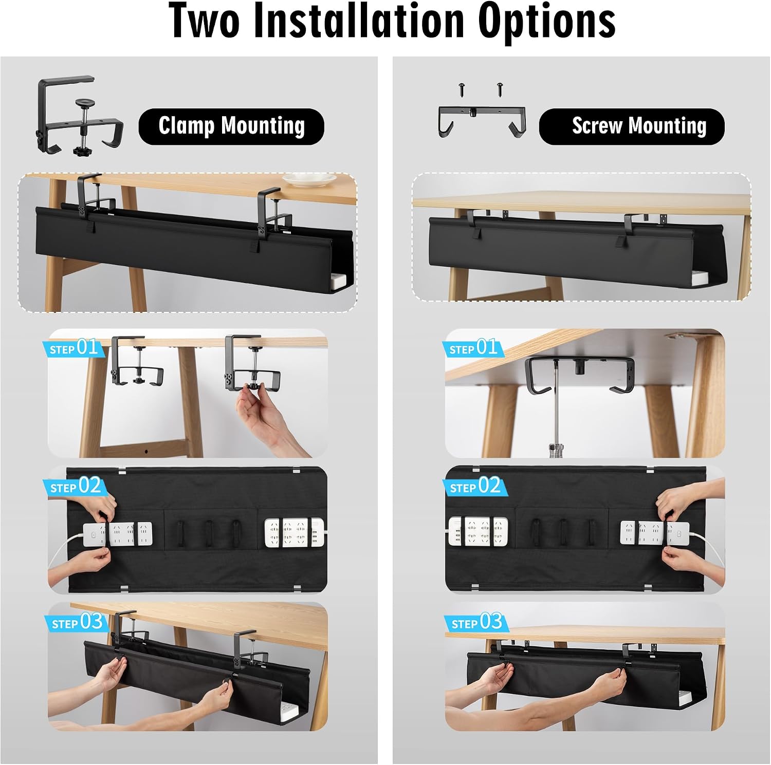 Thumbnail 3 de Desk Cable Tray, 36 Inch, ⚙