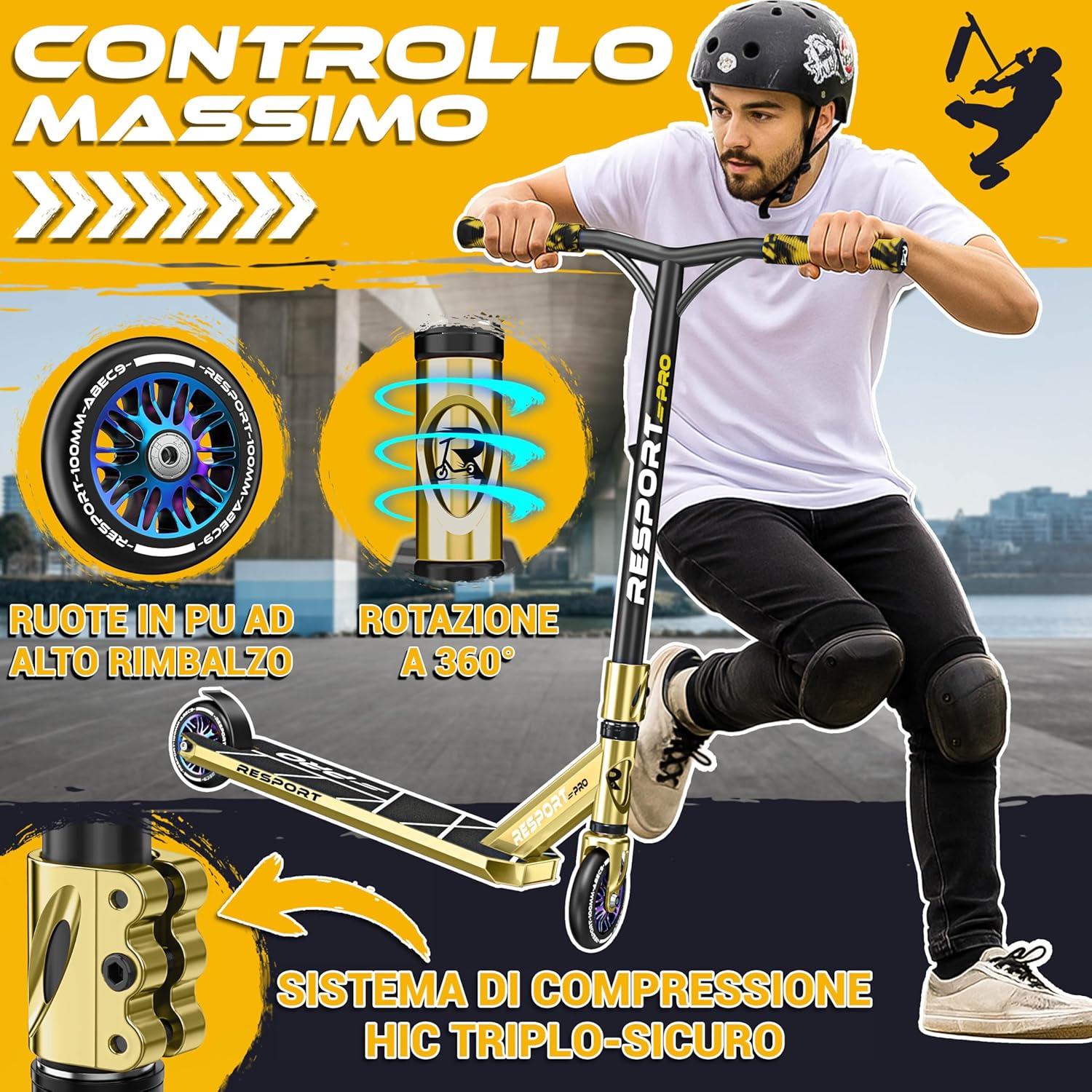 Thumbnail 1 de RE:SPORT Stunt Scooter Revo Pro: stabilità, controllo e performance per bambini e adulti