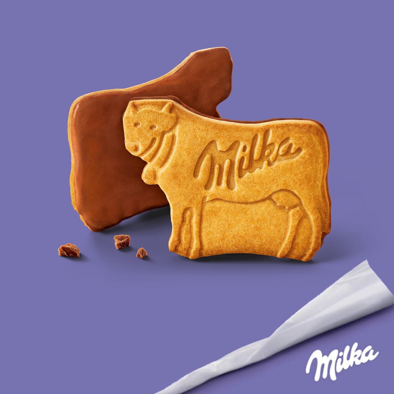 Detalle de Milka Choco Moo - Biscuit nappé au chocolat au lait, Présentoir 24 paquets (40 g chacun)