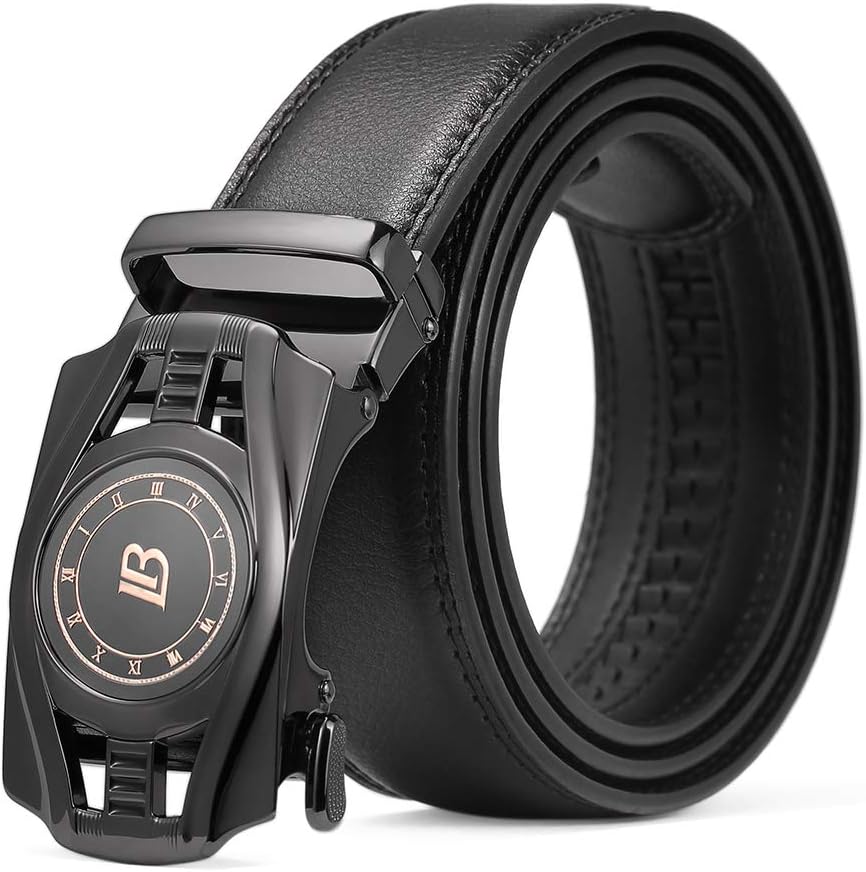 Detalle de BOSTANTEN Gürtel Herren – Ledergürtel mit Ratsche Automatikschließe, 35 mm Breite, verstellbar