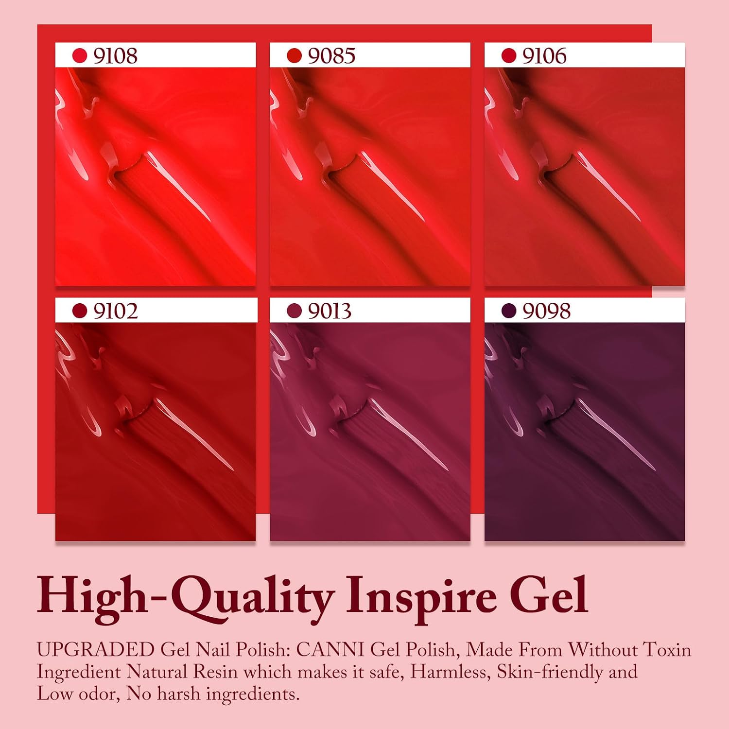 Thumbnail 5 de CANNI Red Gel Nail Polish Set – 6 Colors