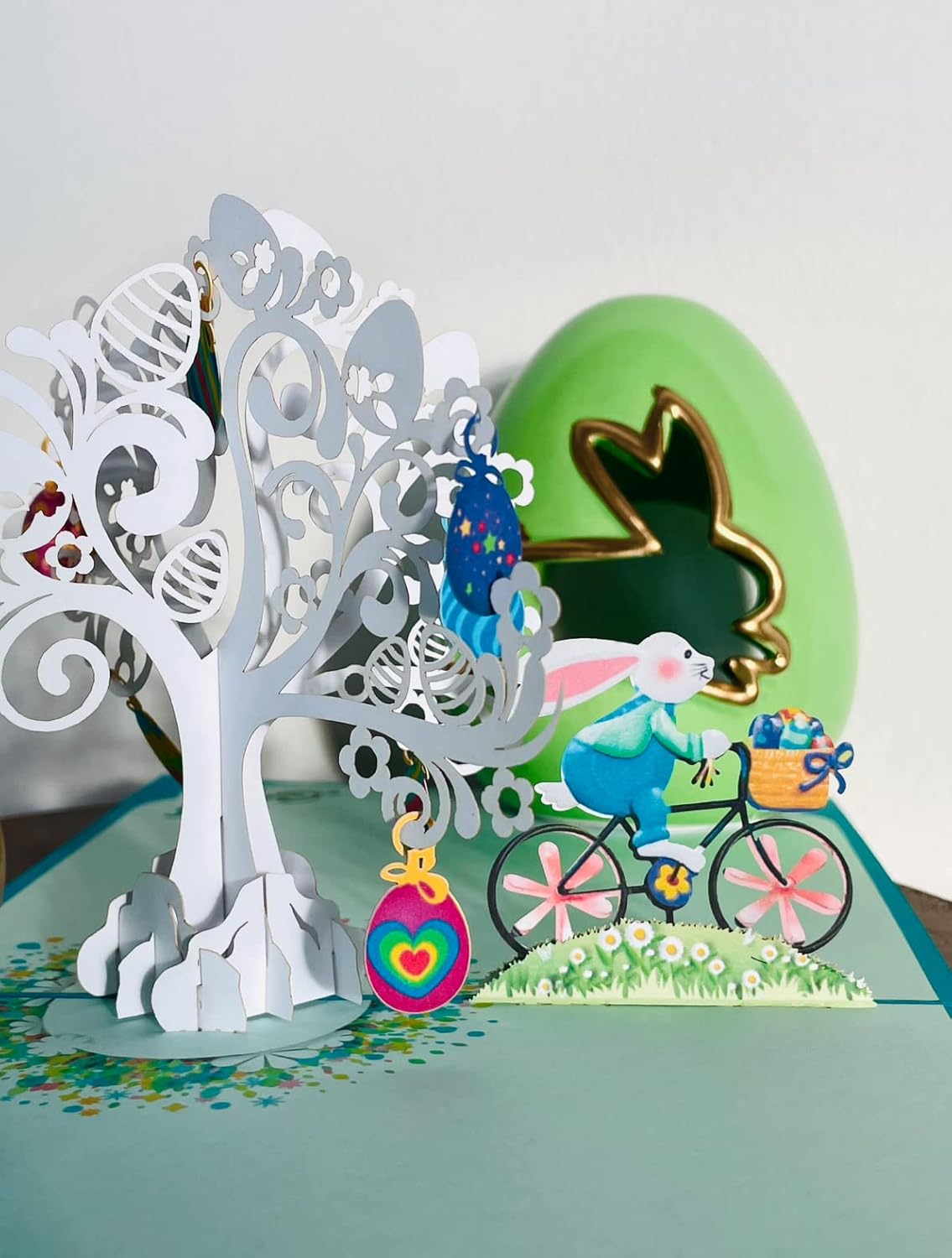 Thumbnail 1 de Happy Easter Bunny Bike pop up card 15cm