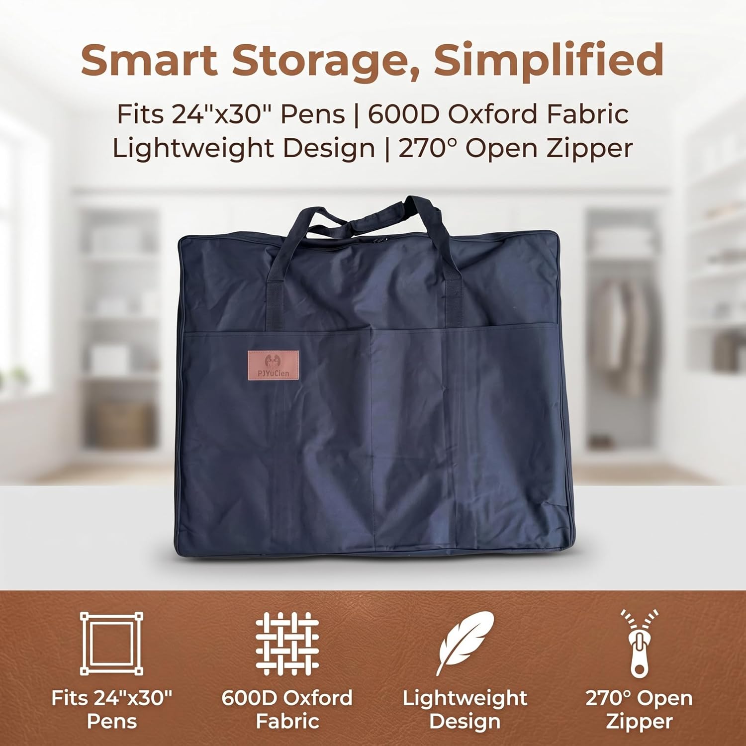 Thumbnail 3 de PJYuCien Dog Playpen Storage Bag for 24"x30" Foldable Exercise Pet Playpen (Oxford Cloth, Waterproof)