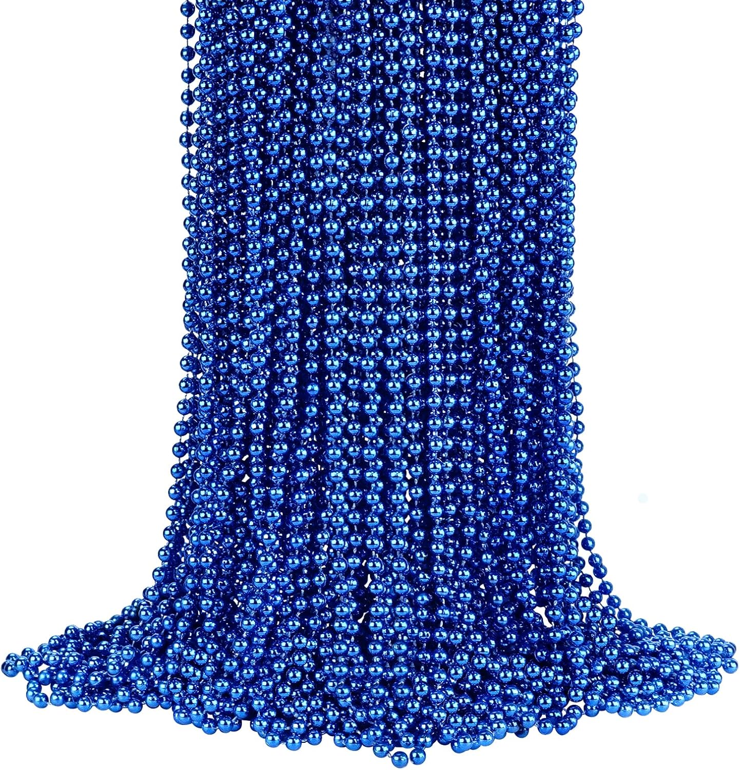 YAXINRUI 72-Piece Blue Bead Necklace Set (33-Inch Mardi Gras Beads)