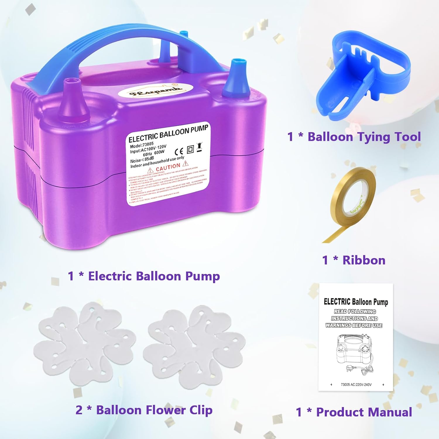 Thumbnail 6 de FLSEPAMB Electric Balloon Pump 3s dual nozzle 📦