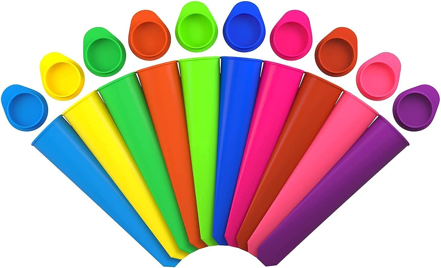 iNeibo Silicone Popsicle Mold – 10‑Pack, BPA Free, Lidded, Reusable