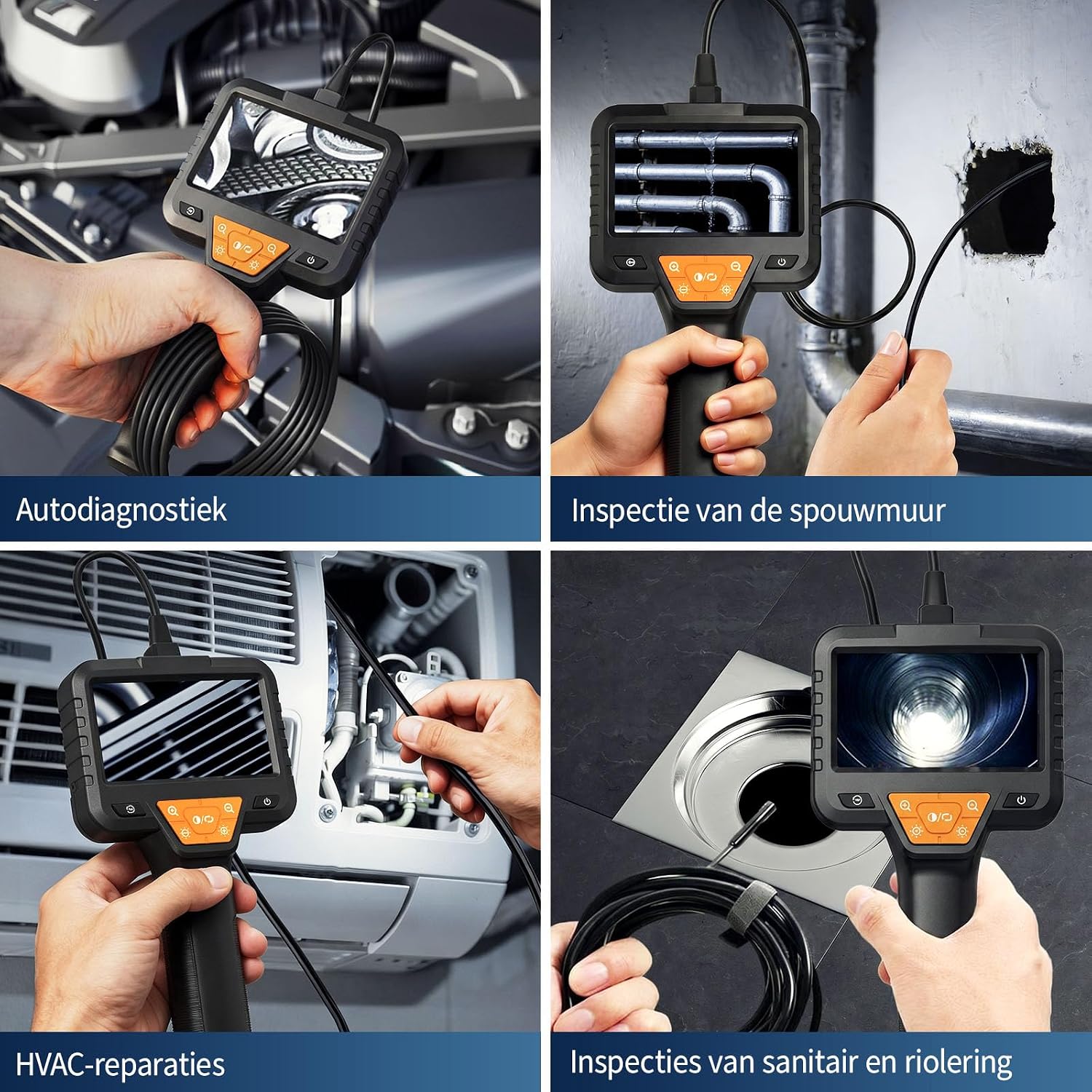 Thumbnail 6 de 10M Endoskopkamera mit Licht – 4,3-Zoll Display, IP67 wasserdicht, 1080P Inspektionskamera mit 10 m Kabel
