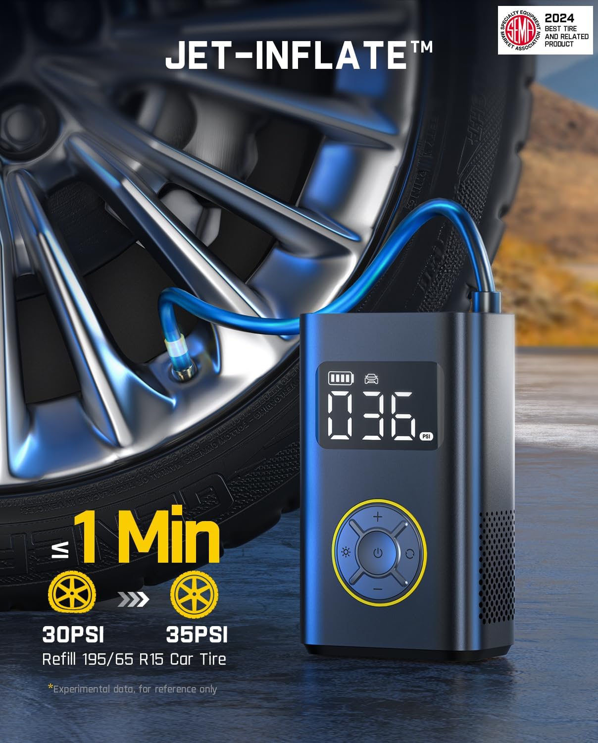 Detalle de Fanttik X9 Pro Portable Tire Inflator (150 PSI) with Digital Gauge for Car, Bike and More