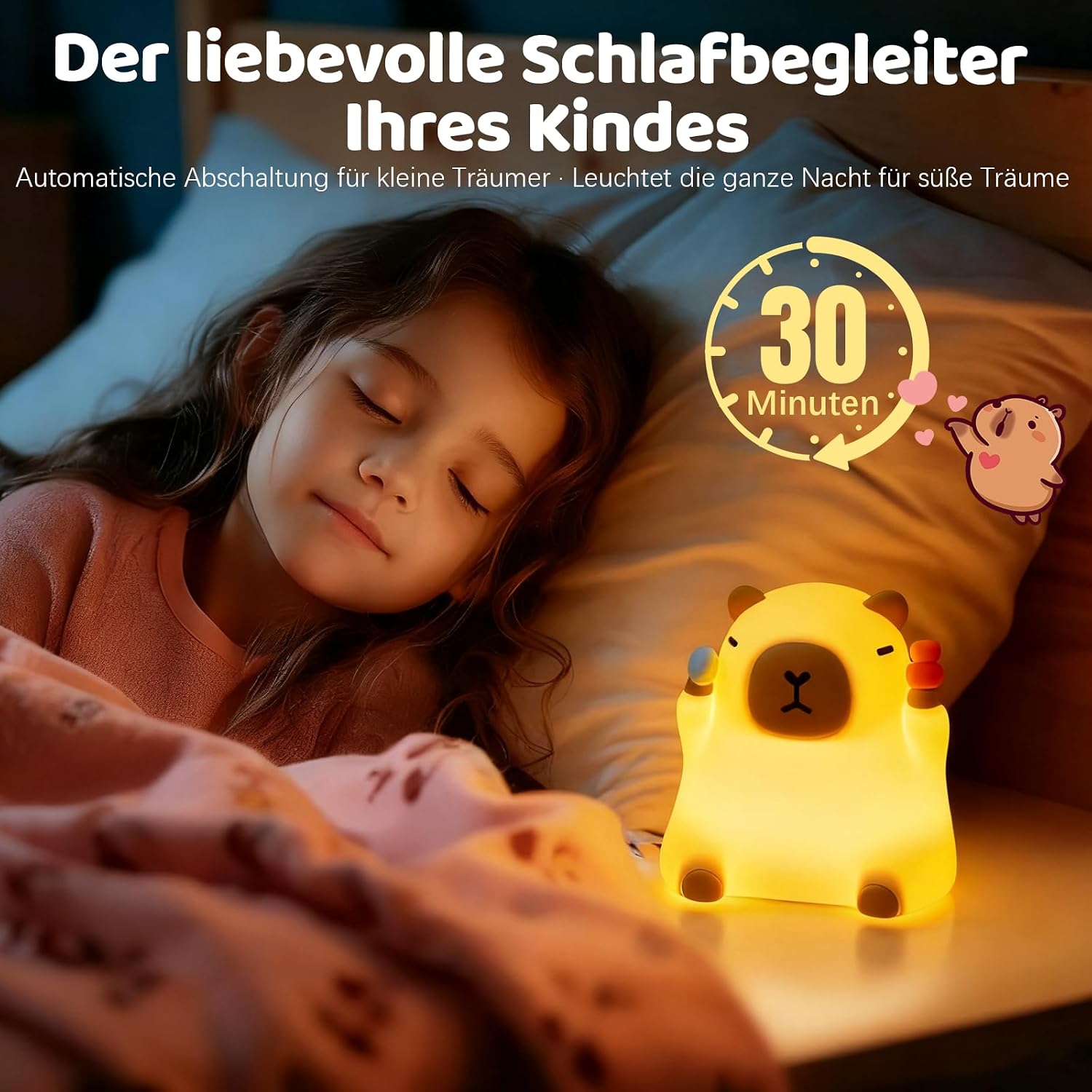 Detalle 2 de NesveCit Capybara Nachtlicht mit Timer
