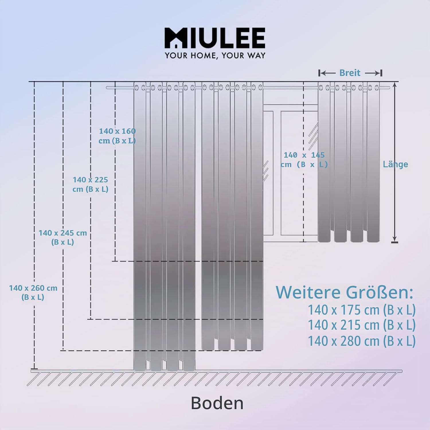 Thumbnail 5 de MIULEE 2er Set Voile Vorhänge 140×225 cm