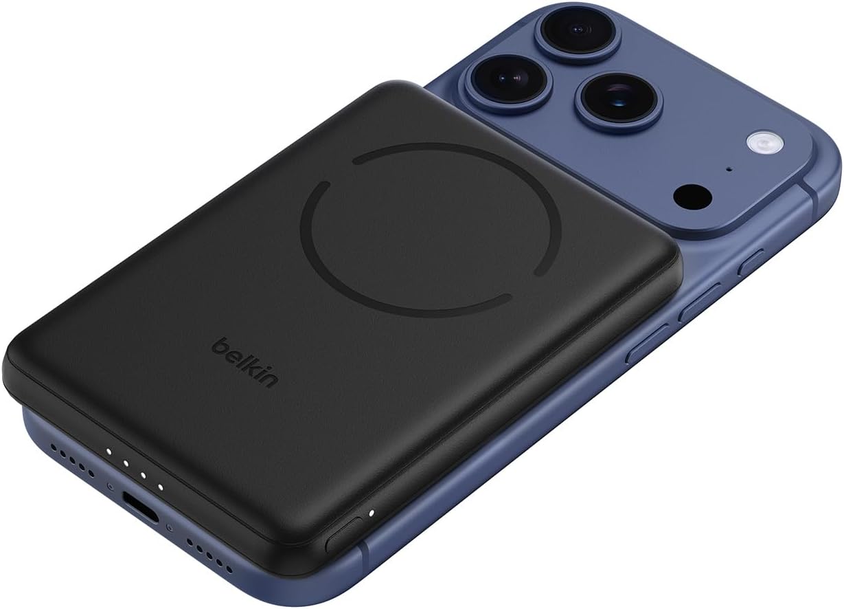 Detalle de Belkin BoostCharge Power Bank 5000 mAh Magnetico: ricarica wireless e USB-C, compatibile Qi2