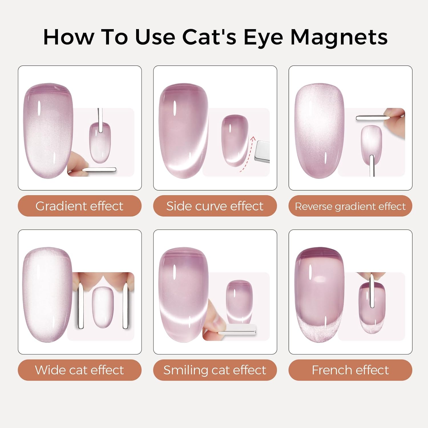 Thumbnail 4 de TOMICCA Cat-Eyes-Gel UV-Nagellack mit Magneten, 6 Farben Glitzer-Set (8 ml) – für DIY & Anfänger