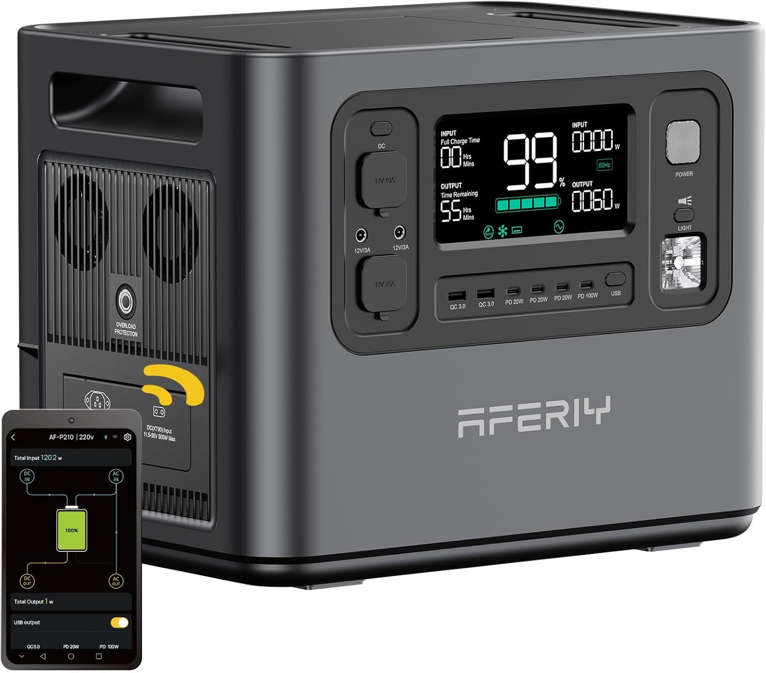 AFERIY Generateur Electrique Portable 2400W 2048Wh