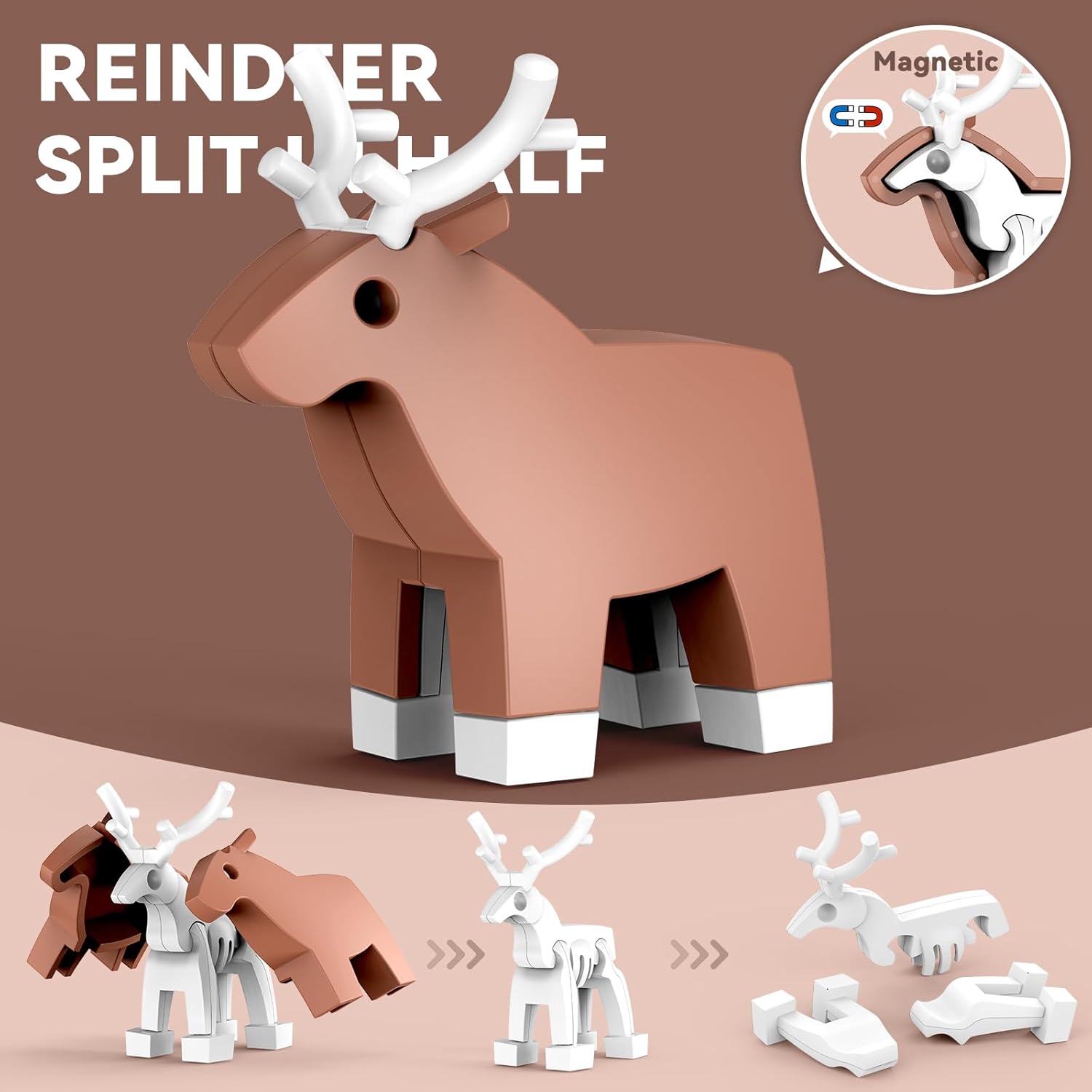 Detalle 2 de Magnetic Animal Building Toys: 4-Species 3D STEM Puzzle for Kids