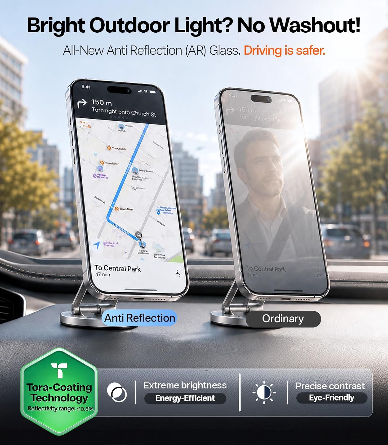 Detalle de TORRAS SunView AR Screen Protector for iPhone 18 Pro Max, Anti-Reflective 2-Pack