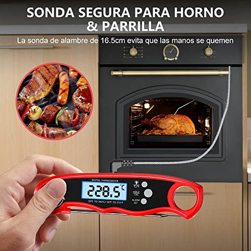 Thumbnail 2 de CIRYCASE termómetro digital de cocina para horno y barbacoa con sonda de 102 cm y pantalla LCD