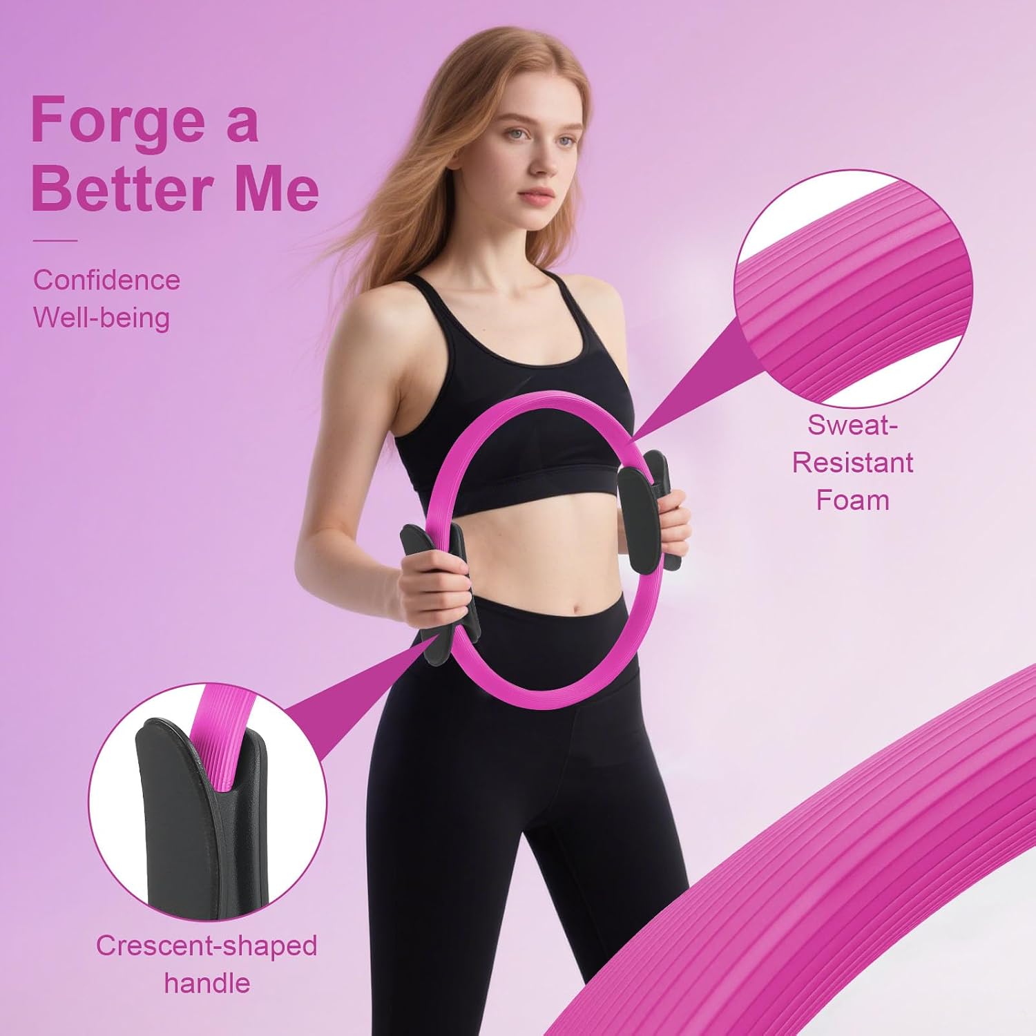 Detalle 2 de VIJLXI Pilates Essentials Kit for Women with Ring & Ball 5-Band Set