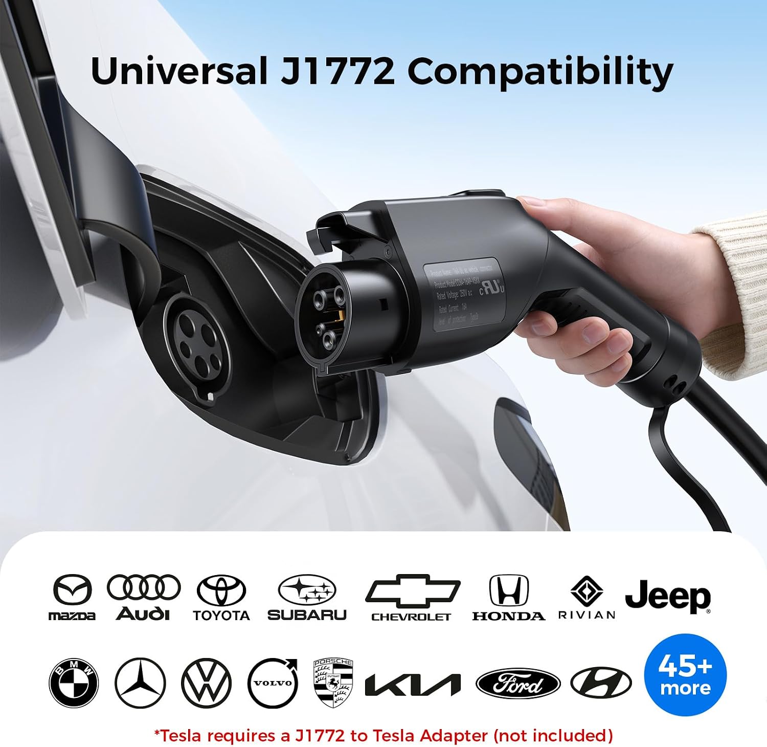 Thumbnail 1 de 2026 Grasside Level 1&2 EV Charger — Portable J1772, 25ft Cord, 8–16A Adjustable, NEMA 5-15/6-20, All-in-One Home & Travel Charging