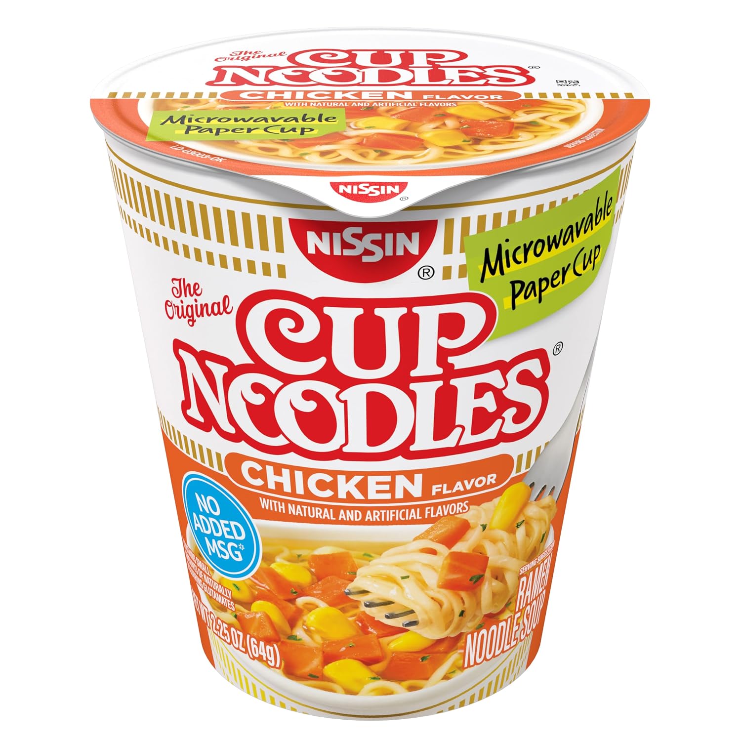 Detalle de Nissin Cup Noodles Chicken Instant Ramen, 6-Pack, Reduced Sodium Paper Cups