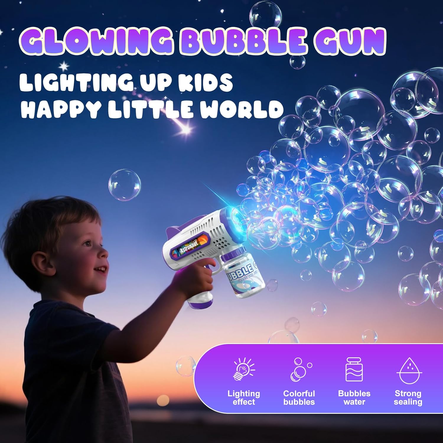 Thumbnail 3 de Britik P200-3 3-Pack Automatic Bubble Guns with LED Lights and Refill Solution