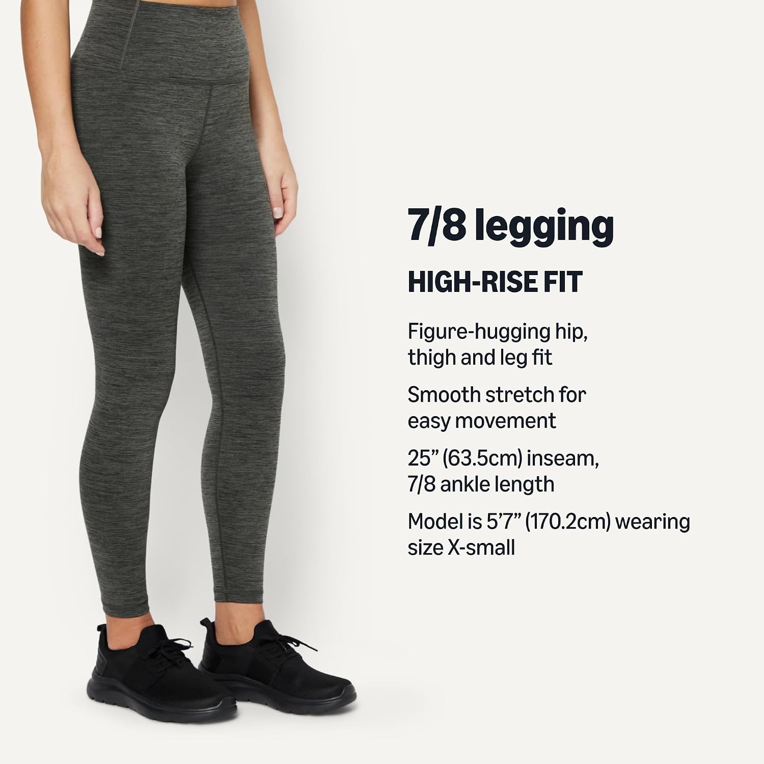 Detalle de Amazon Essentials Women's FormFlex High-Rise 7/8 Legging