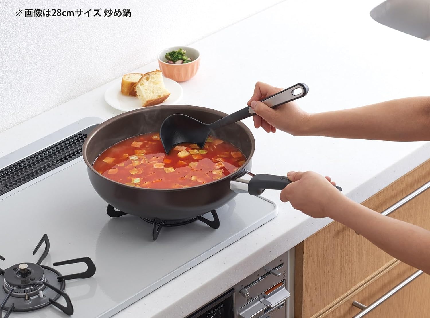 Thumbnail 4 de サーモス デュラブルシリーズ KFL-024D DBW 炒め鍋 24cm ガス火専用・深型