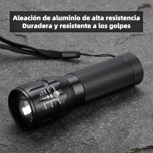 Detalle 2 de RAYPOW Linterna LED Pack2: potencia y versatilidad en aluminio con zoom y giro 360°