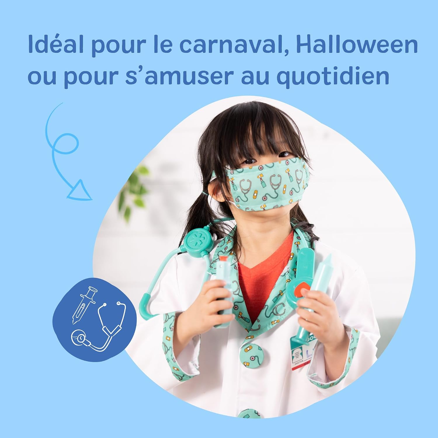 Detalle de Melissa & Doug Déguisement Pompier - Costume Enfant avec Accessoires pour Jeu d’Imitation