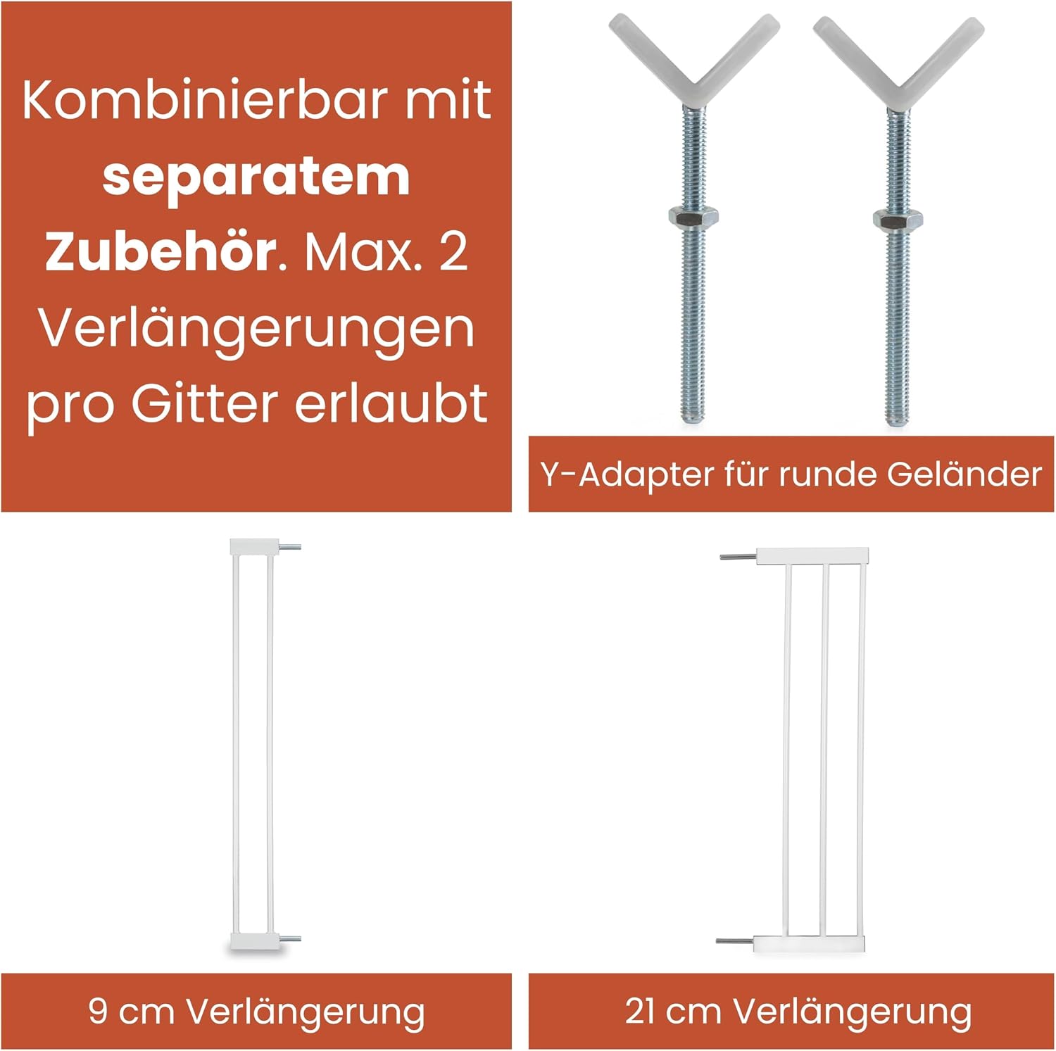 Thumbnail 4 de hauck Open N Stop 2 + 9 cm Verlängerung – Tür- und Treppengitter, Weiß, 84–89 cm Breite, 77 cm hoch