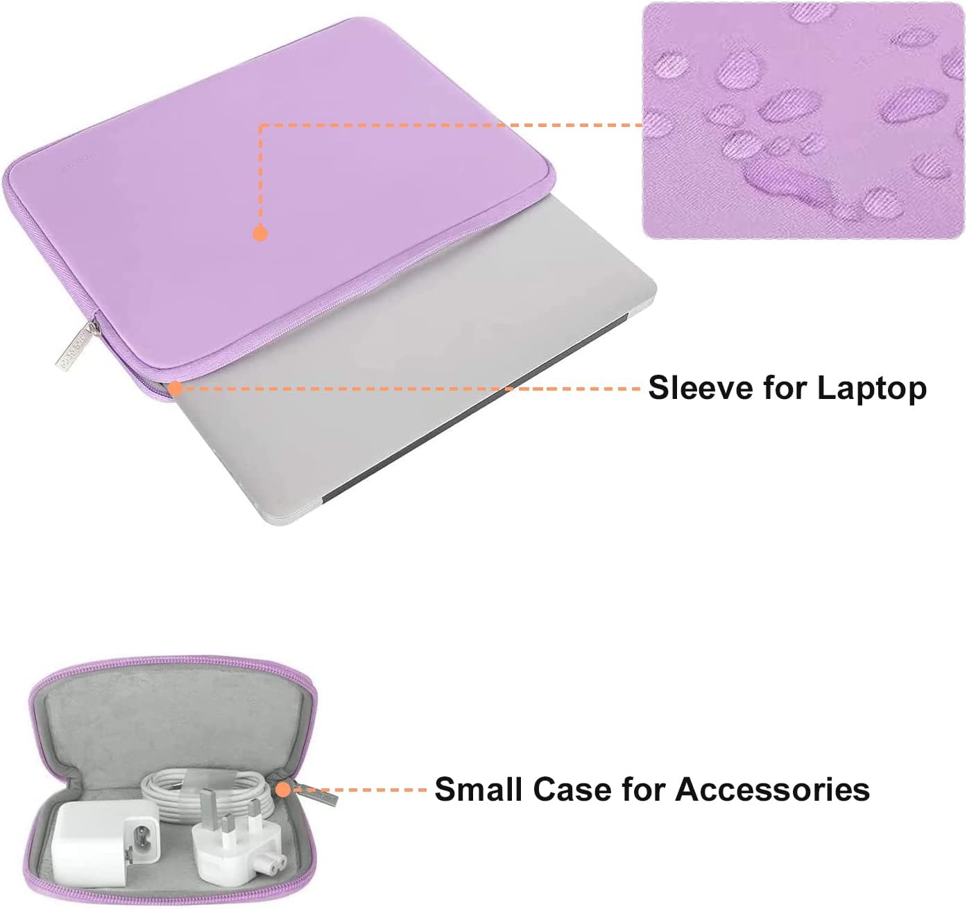 Thumbnail 1 de MOSISO Laptop Case 16 inch: Neoprene Sleeve with Small Pouch in Purple